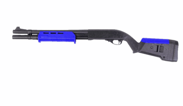 Golden eagle m870 mp tri-shot gas pump action shotgun (8886) twotone blue - New Airsoft Products