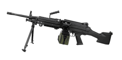 S&t m249 mk2 saw sports line aeg with drum magazine (black - staeg103pabs)
