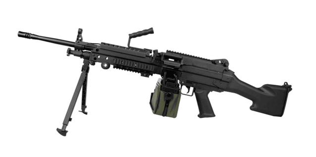 S&t m249 mk2 saw sports line aeg with drum magazine (black - staeg103pabs) - New Airsoft Products