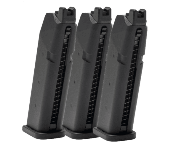 KRYTAC SilencerCo Maxim 9 Gas Magazine (Pack of 3 - Black) - Airsoft Pistol Magazines