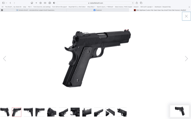 RWA NIGHTHAWK CUSTOM WAR HAWK GREEN GAS AIRSOFT PISTOL (RAIL VERSION) - New Airsoft Products - view 11