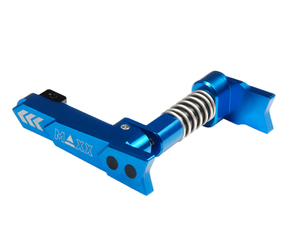 Maxx CNC Aluminum Advanced Magazine Release (Style A) (Blue) - New Airsoft Products - view 4
