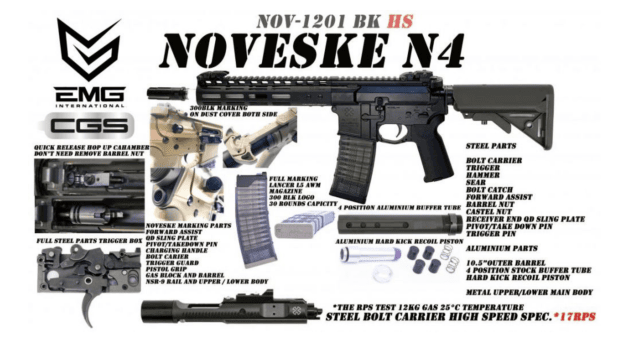 Noveske N4 Gen.3 Cyma CGS Gas Blowback Rifle Black - New Airsoft Products - view 3