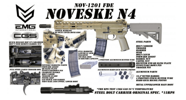 Noveske N4 Gen.3 Cyma CGS Gas Blowback Rifle Tan - New Airsoft Products - view 3