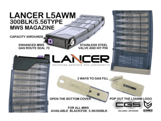 Lancer L5AWM Gas Magazine for CGS & Cyma/EMG Tan - New Airsoft Products - view 4