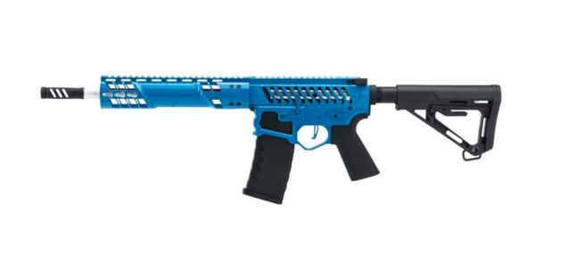 EMG F1 Firearms SBR AEG Rifle with RS-3 Stock (Silver Edge Gearbox/eSE Electronic Trigger - Blue - eSBR-BLS-3) - Two Tone Airsoft Gun - view 2