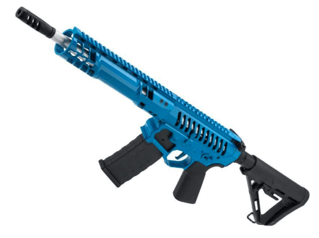 EMG F1 Firearms SBR AEG Rifle with RS-3 Stock (Silver Edge Gearbox/eSE Electronic Trigger - Blue - eSBR-BLS-3) - Two Tone Airsoft Gun - view 5