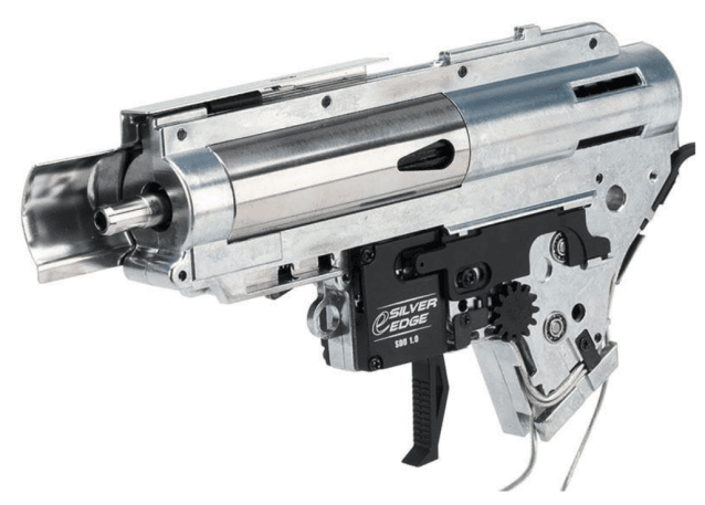 EMG F1 Firearms SBR AEG Rifle with RS-3 Stock (Silver Edge Gearbox/eSE Electronic Trigger - Blue - eSBR-BLS-3) - Two Tone Airsoft Gun - view 6