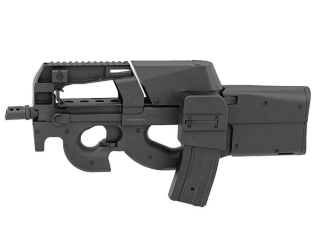 JG D90 SMG with Inbuilt Drum & M4 Magazine (Inc. Battery and Charger - P98-1 - Black) - Airsoft Guns - view 2