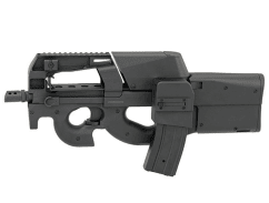 JG D90 SMG with Inbuilt Drum & M4 Magazine (Inc. Battery and Charger - P98-1 - Black)