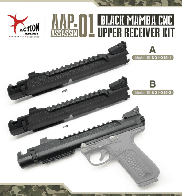 Action Army AAP01 Black Mamba CNC Upper Receiver Kit - Style B - Airsoft Pistol Upgrades - view 2
