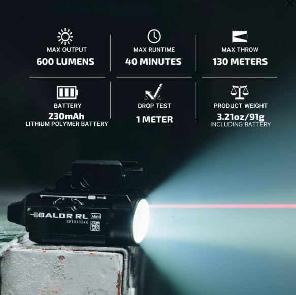 Olight Baldr RL Mini Powerful Red Laser Light - Airsoft Brands - view 2