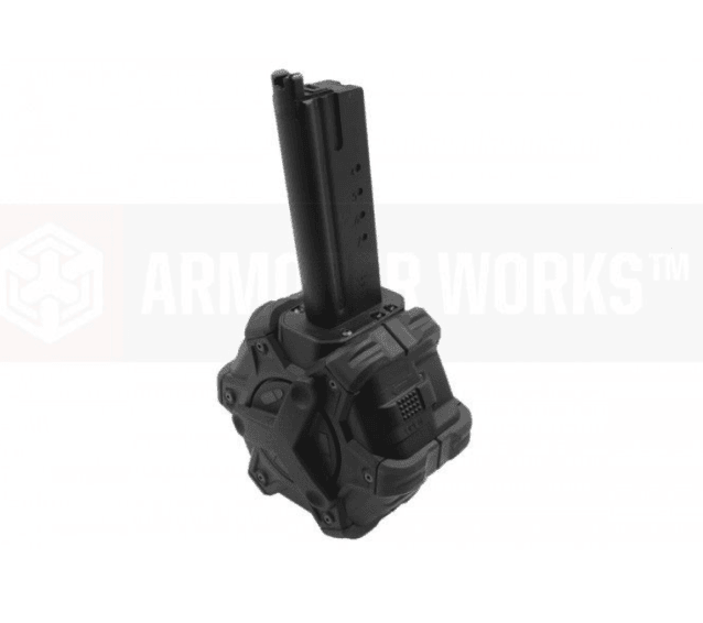 Armorer Works Desert Eagle 350 Rounds Gas Drum Magazine (AW-DRMG16 - Desert Eagle Series - Black) - Airsoft Pistol Magazines