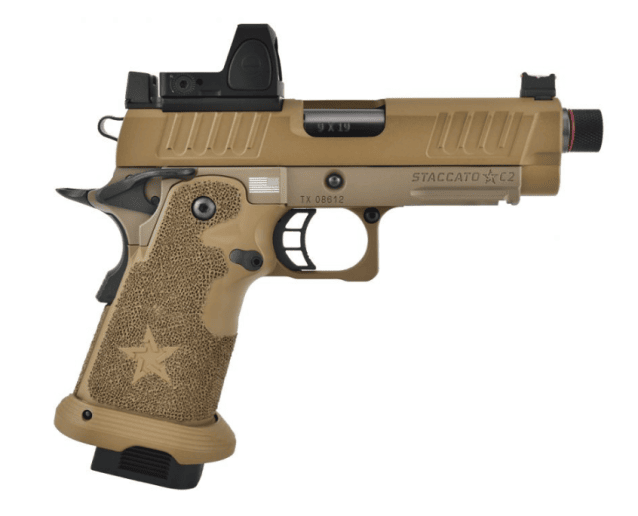 Staccato Licensed C2 Compact 2011 Gas Blowback T8 Airsoft Pistol (R612-5A - Tan) - Airsoft Guns - view 2