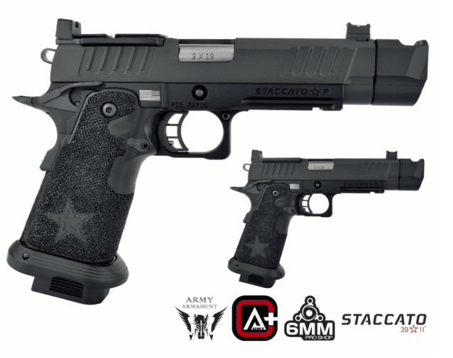 Staccato Licensed P New Version with Comp Gas Blowback Airsoft Pistol (R611-2A) - EMG - view 2