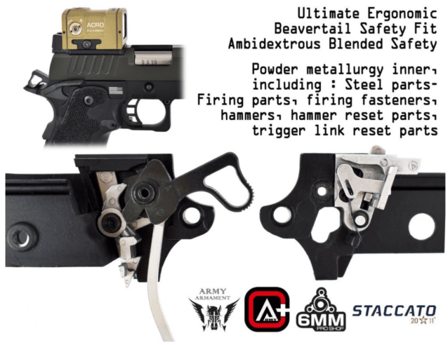 Staccato Licensed P New Version with Comp Gas Blowback Airsoft Pistol (R611-2A) - EMG - view 4