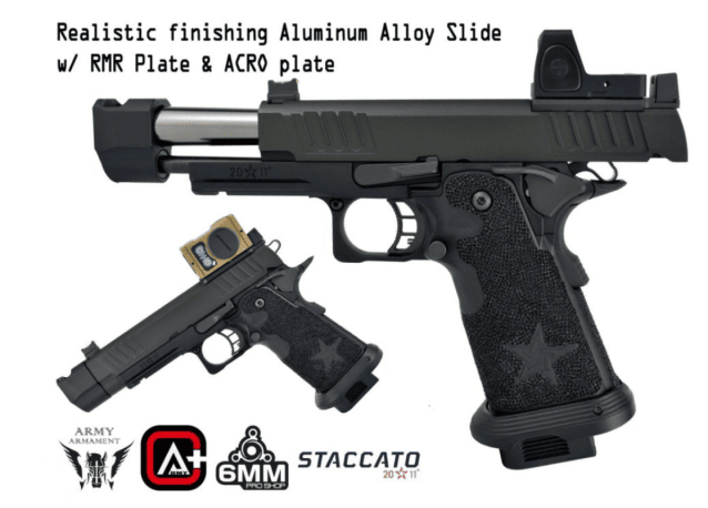 Staccato Licensed P New Version with Comp Gas Blowback Airsoft Pistol (R611-2A) - EMG - view 5
