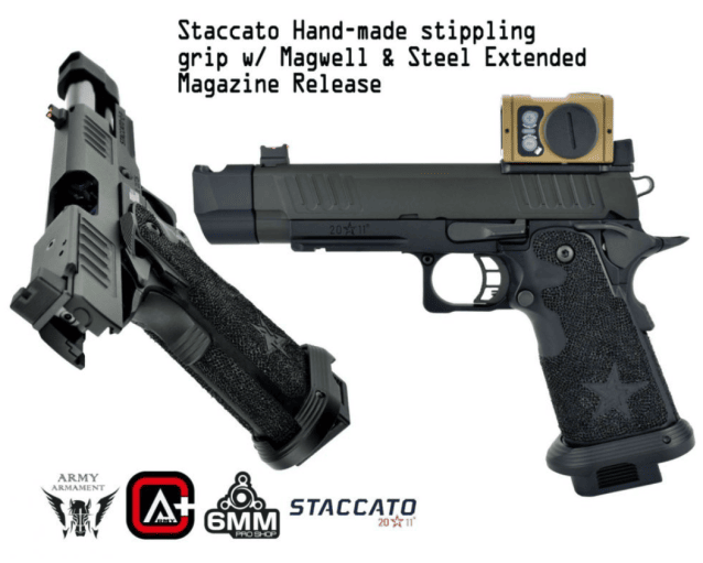 Staccato Licensed P New Version with Comp Gas Blowback Airsoft Pistol (R611-2A) - EMG - view 7