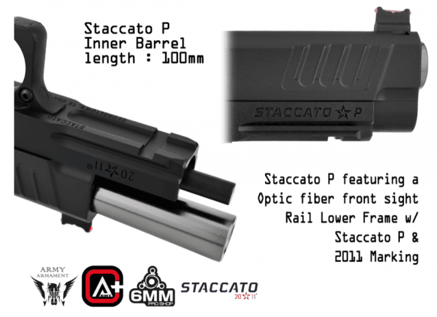 Staccato Licensed P 2011 Gas Blowback T8 Airsoft Pistol (R611-3A) - Airsoft Guns - view 4
