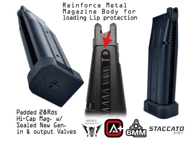 Staccato Licensed P 2011 Gas Blowback T8 Airsoft Pistol (R611-3A) - Airsoft Guns - view 7