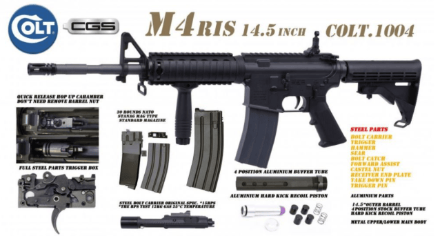 Colt x EMG M4RIS 14.5 Gas Blowback Rifle by Cyma CGS (MWS - Black - COLT.1004) - EMG - view 2