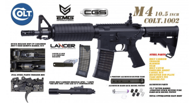 Colt x EMG M4 10.5 Gas Blowback Rifle by Cyma CGS (MWS - Black - COLT.1002) - EMG - view 3