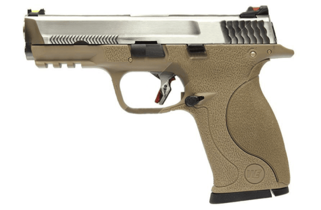 WE Custom Big Bird Tan (Silver Slide and Silver Barrel) - Airsoft Guns
