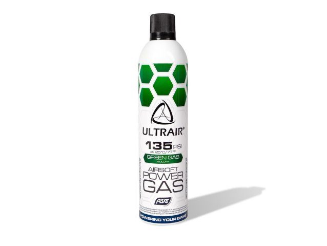ASG ultrair green low Power Gas 570ml (135 psi ) - Airsoft Green Gas and CO2