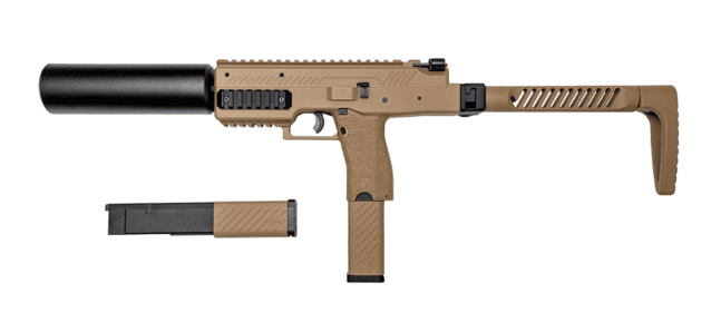 VMP-1X GAS SMG Tan Includes Supressor and extra Mag - Airsoft Guns