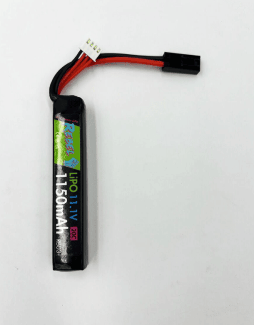 Rebel Battery - 1150mAh Lipo 11.1V 20C Stick - Mini Tamiya - Airsoft Brands