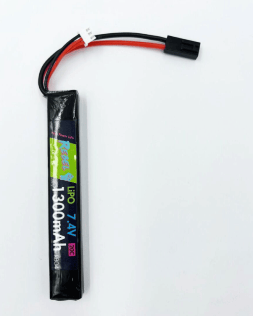 Rebel Battery - 1300mAh Lipo 7.4V 20C Stick - Mini Tamiya - Airsoft Brands