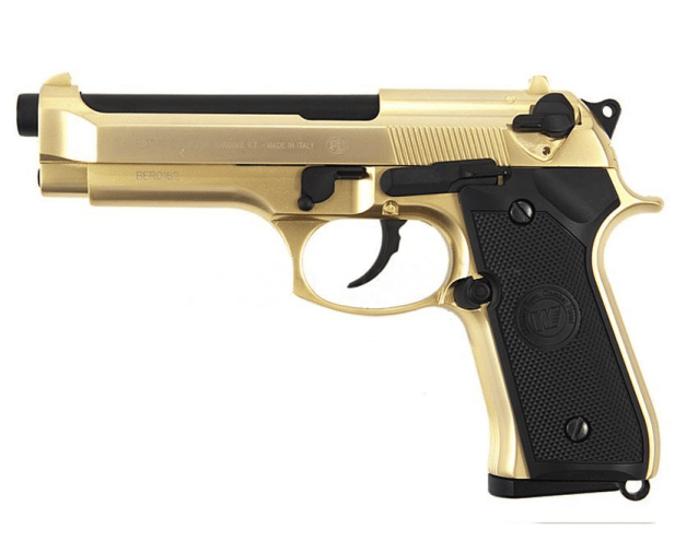 WE M92 Gas Blow Back Pistol Full Metal  Gold - All Airsoft Gas Pistols