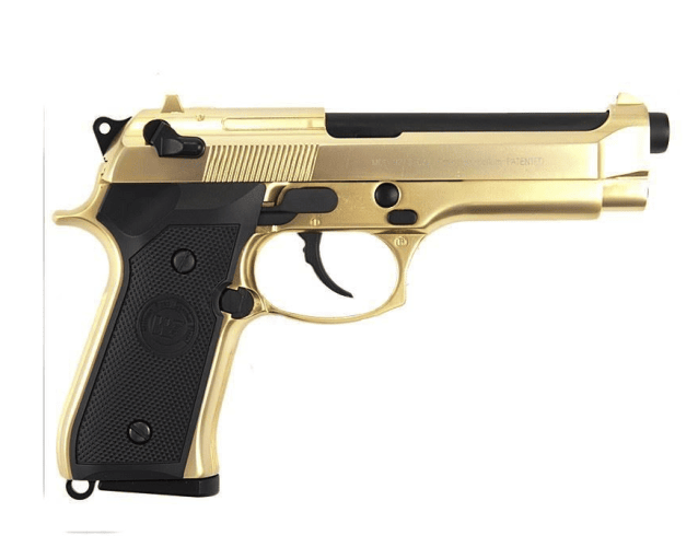 WE M92 Gas Blow Back Pistol Full Metal  Gold - All Airsoft Gas Pistols - view 3