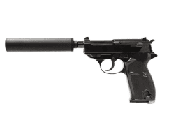 WE P38 Compact Gas Blow Back Pistol With Supressor