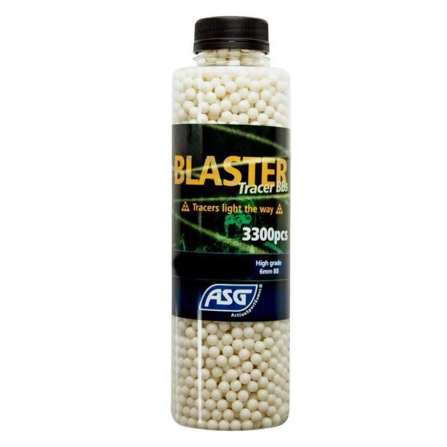 ASG Blaster .25g Tracer BB's Green 3300 Bottle - Airsoft BB Ammo Tracer Rounds