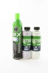 WE airsoft Green gas and .20g .25g bundle package