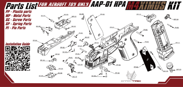 CTM AAP-01 M4XIMUS HPA Kit - Black Maximus - Airsoft Pistol Slides - view 8