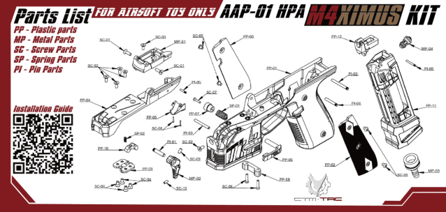 CTM AAP-01 M4XIMUS HPA Kit - Pink Maximus - Airsoft Pistol Slides - view 5