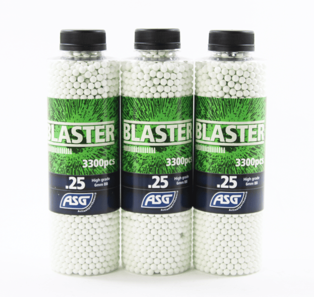 ASG BLASTER .25G AIRSOFT BB'S  PACK OF 3 BUNDLE - Airsoft BB Ammo .20g to .25g