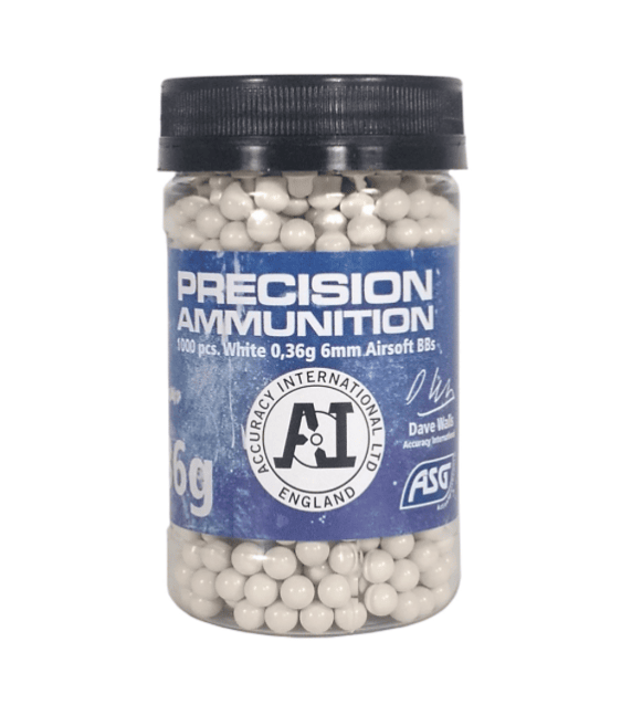 ASG Accuracy Int., 0.36g airsoft BB, 1000 pcs. bottle - Airsoft BB Ammo .28 and Above