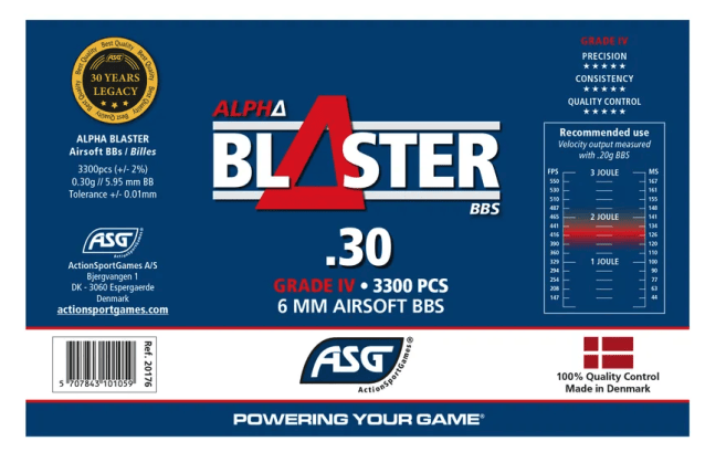 Alpha Blaster BBs, 0.30g, 3300 pcs, bottle - Airsoft BB Ammo .28 and Above - view 3