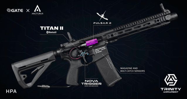 TRINITY ARMAMENT Alpha Rifle HPA with TITAN II Bluetooth (GATE x Arcturus) - HPA Airsoft Rifles - view 3