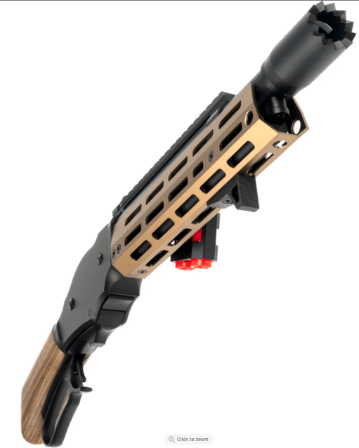 Golden Eagle M1887 Gas Shell Ejecting Lever-Action Shotgun; Space Shorty, Black / Bronze - Golden Eagle - view 3