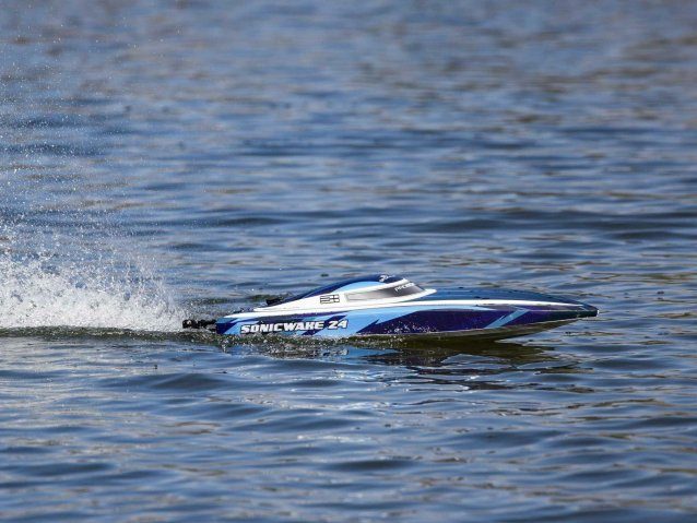 blue Sonicwake 24" Self-Righting Brushless Deep-V RTR - Boats - view 17