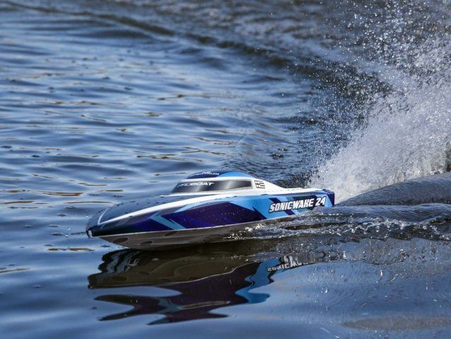 blue Sonicwake 24" Self-Righting Brushless Deep-V RTR - Boats - view 18