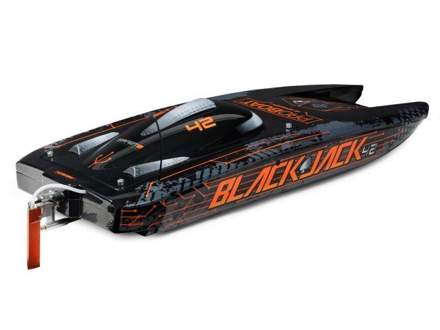 orange and black Blackjack 42" 8S Brushless Catamaran RTR - Boats - view 2