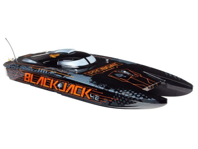 orange and black Blackjack 42" 8S Brushless Catamaran RTR - Boats - view 3