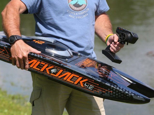 orange and black Blackjack 42" 8S Brushless Catamaran RTR - Boats - view 18