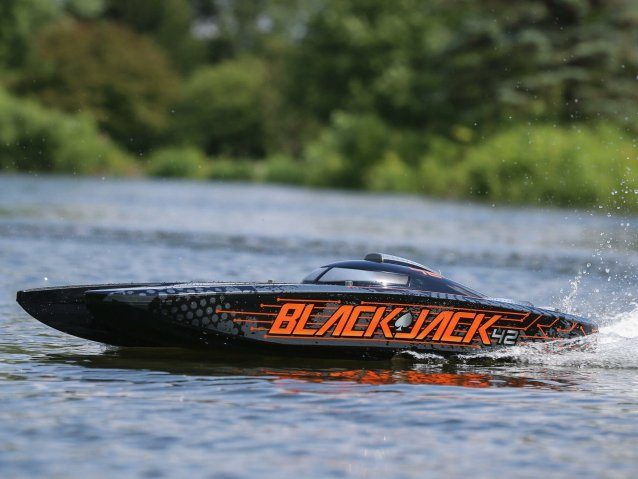 orange and black Blackjack 42" 8S Brushless Catamaran RTR - Boats - view 21