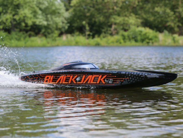 orange and black Blackjack 42" 8S Brushless Catamaran RTR - Boats - view 19